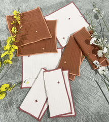 Gauze Embroidered Dish Cloth Size-8x8'' Set of 04 pieces