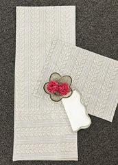 Schiffli Embroidered Natural Linen Gauze Table Linen Set Pack of 8 pieces