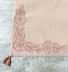 Embroidered Cotton Linen Table Linen Set Pack of 8 pieces