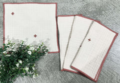 Gauze Embroidered Dish Cloth Size-8x8'' Set of 04 pieces