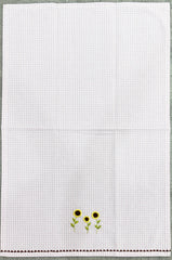 Embroidered Sunflower Kitchen Towel Set of 2 Pieces