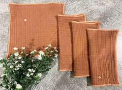 Gauze Embroidered Dish Cloth Size-8x8'' Set of 04 pieces