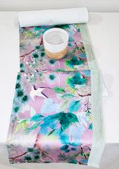 Printed Velvet Table Runner with Solid Border