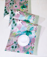 Printed Velvet Table Runner with Solid Border