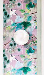 Printed Velvet Table Runner with Solid Border