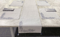 Embroidered Cotton Linen Table Linen Set Pack of 8 pieces