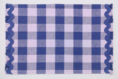 Woven Rib Check Placemat with Ric-Rac Fringe Set of 2