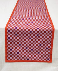 Printed Table Runner with Checkered Pattern