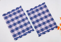 Woven Rib Check Placemat with Ric-Rac Fringe Set of 2