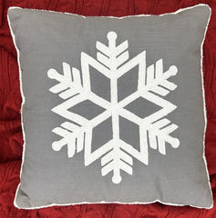 Embroidered Snowflake Decorative Throw Pillow