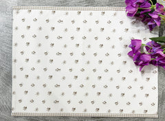 Printed Cotton Twill Placemat with Woven Check Piping Set of 2 pieces