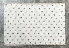 Printed Cotton Twill Placemat with Woven Check Piping Set of 2 pieces