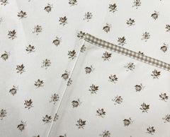 Printed Cotton Twill Placemat with Woven Check Piping Set of 2 pieces