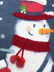 Round Snowman and Bird Decorative Pillow 16'' Round