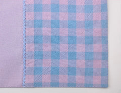Two-Tone Woven Placemat with Checked Border with Small lace Set of 2