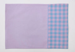 Two-Tone Woven Placemat with Checked Border with Small lace Set of 2