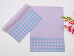 Two-Tone Woven Placemat with Checked Border with Small lace Set of 2