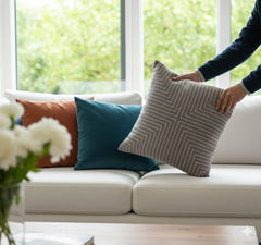 Embroidered Cotton Canvas Cushion