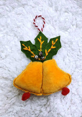 Golden Bell & Holly Jingle Ornament