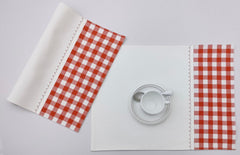 Woven Check Placemat with Zig-Zag Embroidery Set of 2