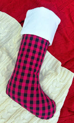 Cozy Buffalo Plaid Christmas Stocking 10x20''