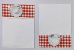 Woven Check Placemat with Zig-Zag Embroidery Set of 2