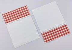 Woven Check Placemat with Zig-Zag Embroidery Set of 2