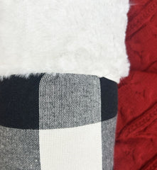 Cozy Buffalo Check Christmas Stocking (Black & White) 10x20