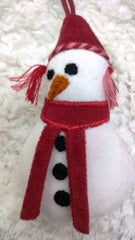 Cozy Velvet Snowman Hanging Ornament