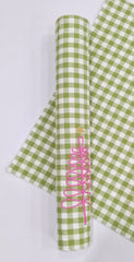 Charming Christmas Gingham Embroidered Placemat Set of 2pcs