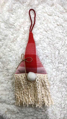 Rustic Plaid Gnome Tassel Hanging Ornament