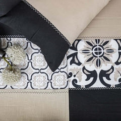 Ecrue 10s Cotton Printed Bed Sheet Set with Solid Border – Premium Comfort & Timeless Elegance