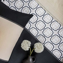 Ecrue 10s Cotton Printed Bed Sheet Set with Solid Border – Premium Comfort & Timeless Elegance