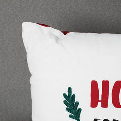 Home for the Holidays" Embroidered Cushion (16x16") – Festive Christmas Decor