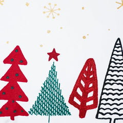 Print & Embroidered Christmas Tree Pillow – A Festive Holiday Accent (16x16")
