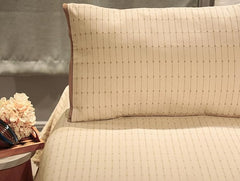 Ecrue Luxe Cotton Ribbed Bed Sheet Set – Earthy Beige, 94 x 100 Inches, 1 Flat Bed Sheet & 2 Pillow Covers, 100% Pure Cotton