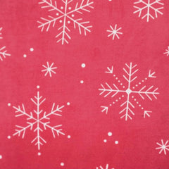 Snowflake Print with Embroidery Red Velvet Cushion - 16x16 Inches, Festive Holiday Decor
