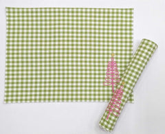 Charming Christmas Gingham Embroidered Placemat Set of 2pcs