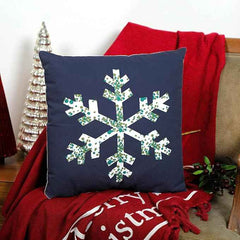 Snowflake Printed Cushion (16x16") – Cozy Winter Charm