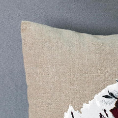 Santa Printed Cushion - 18x18 Inches, 10 Lea Linen Fabric, Festive Holiday Decor