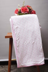 Ecrue Pink Heart Printed Blanket