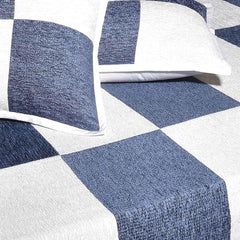 Elegant Chenille/Cotton Checkerboard Bed sheet 98x100'' with Pillow case-17x27''