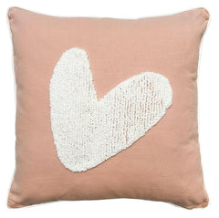 Heart Tufted 18x18'' Valentine Cushion – Soft Cotton Canvas Throw Pillow with Loop Tufting | Cozy Valentine’s Day Gift for Home Décor, Sofa & Bedroom