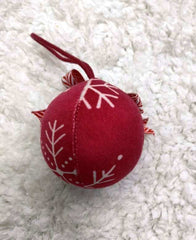 Printed Velvet Fabric Bauble Ornament
