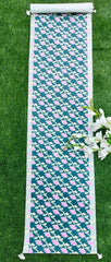 Printed Velvet Table Runner with Tassels