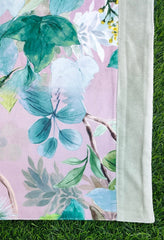 Printed Velvet Table Runner with Solid Border