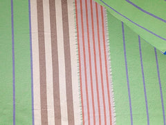 Ecrue 100% Pure Cotton Striped Textured Bed Sheet Set – Green, 94 x 100 Inches, 1 Flat Bed Sheet & 2 Pillow Covers