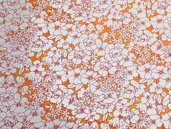 Ecrue Luxury Pure Organic Cotton Seersucker Floral Printed Bed Sheet Set - 110x110 inches, Orange Floral Design