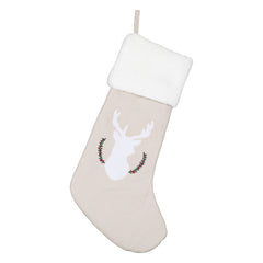 Deer Applique with Embroidery Stocking 10x20