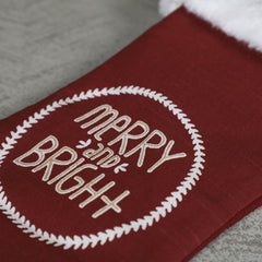 Merry & Bright Printed Stocking 10x20''